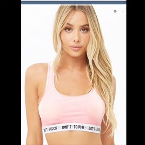 Cute Pink “Don’t Touch” Sports Bra